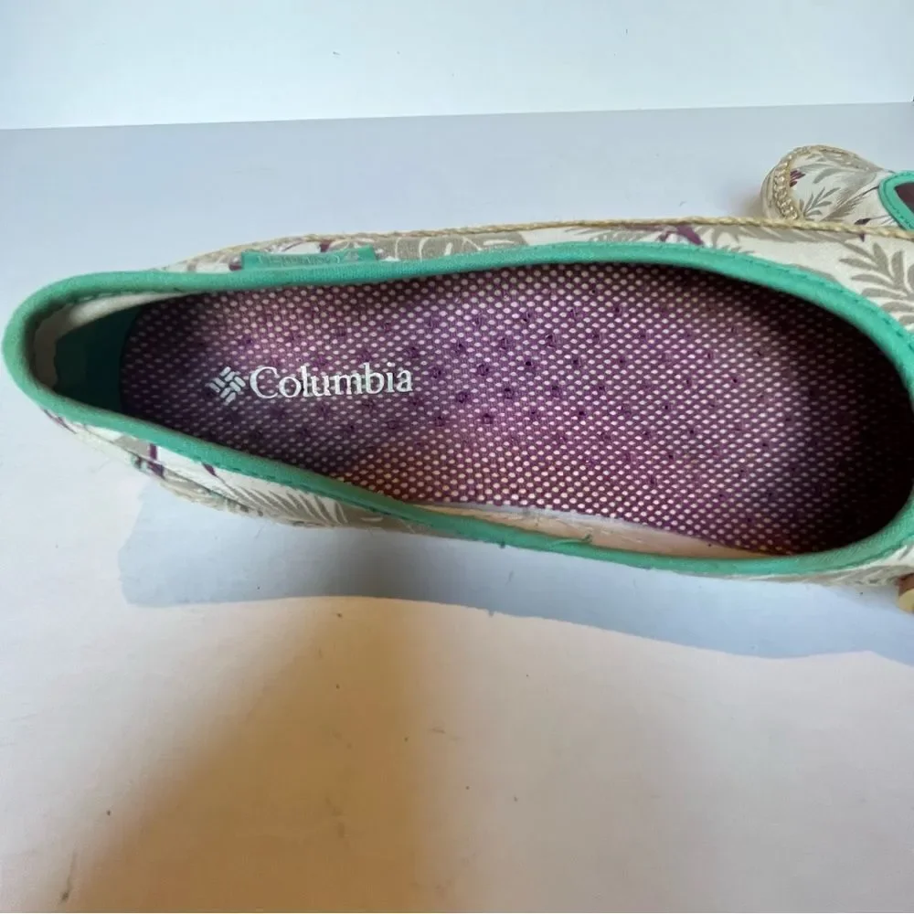 Columbia Women's Canvas Flat Shoes Purple/Tan/Cream Size 9 Vented